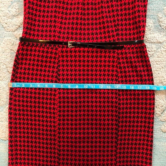 ☎️ Dana Buchman Houndstooth Dress Size 6/8 Medium Red & Black Pattern Soft Comfy - Picture 7 of 8